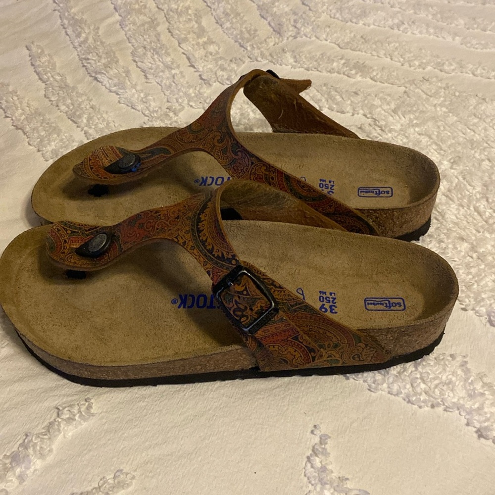 Birkenstock Gizeh paisley pattern NEW-rebuilt shoe